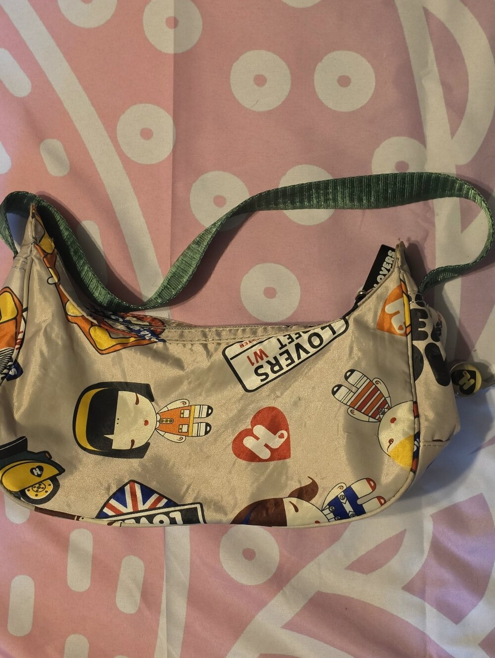 Vintage 2008 Harajuku Lovers Nylon Mini Shoulder Bag Y2K Gwen Stefani